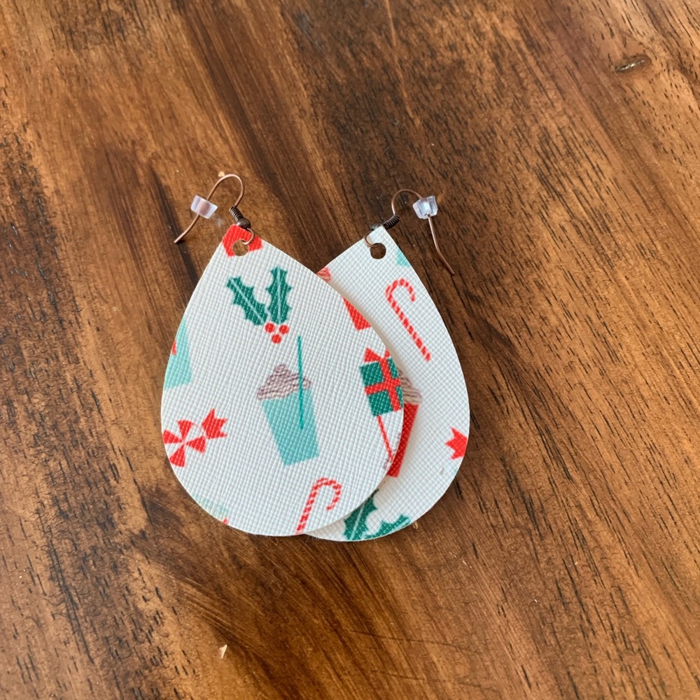 Christmas Leather Earrings